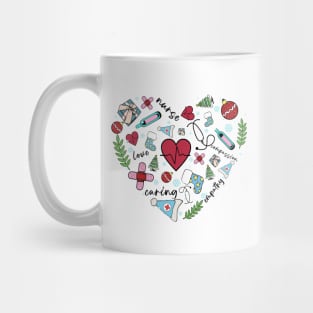 Nurse Heart Christmas Xmas Mug